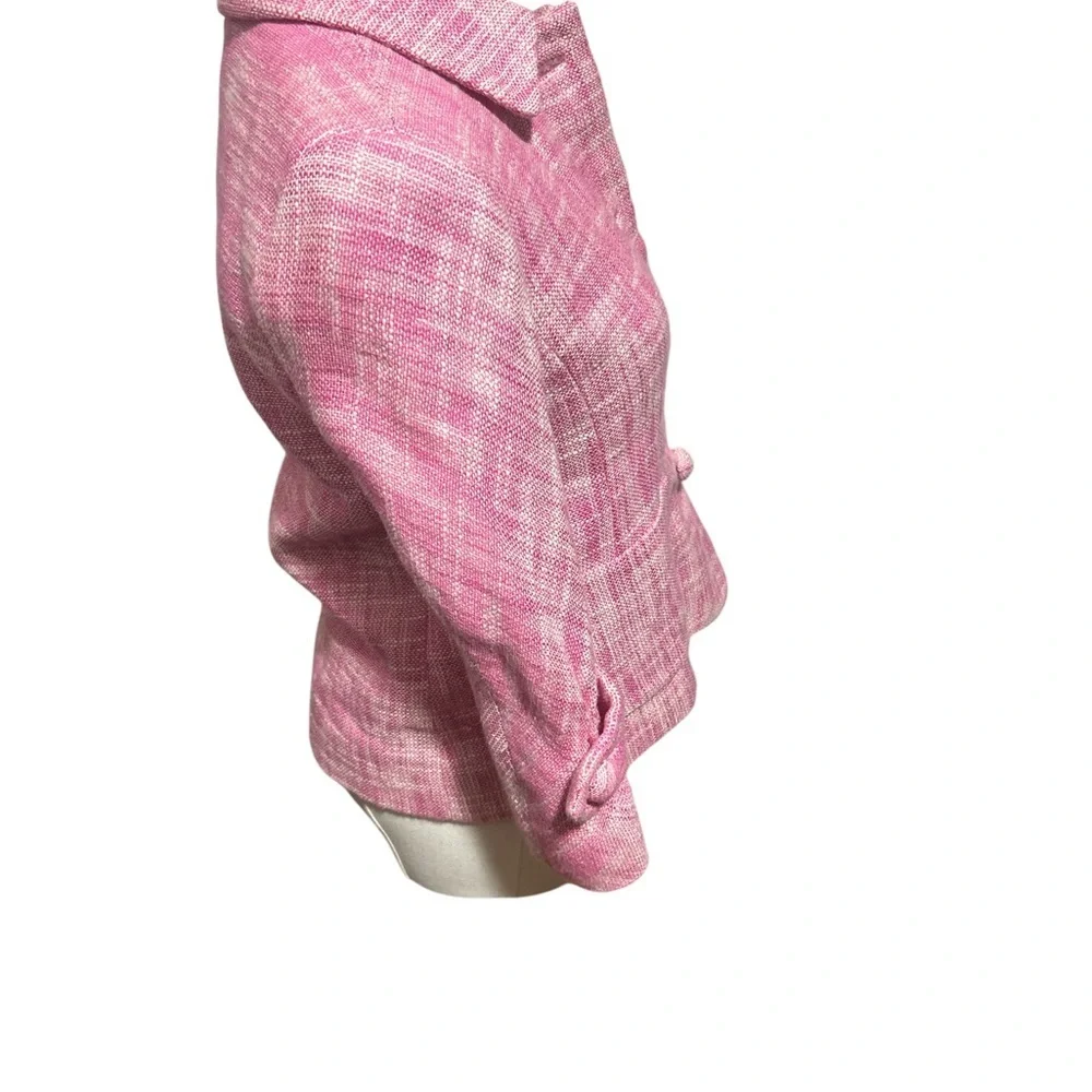 J.Crew Waverly Pink Tweed Jacket Blazer Sz 2 Cropped Romantic Preppy - Picture 4 of 8